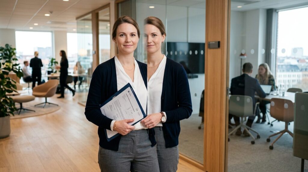 Corporate banking scene: A professional accountant or busine